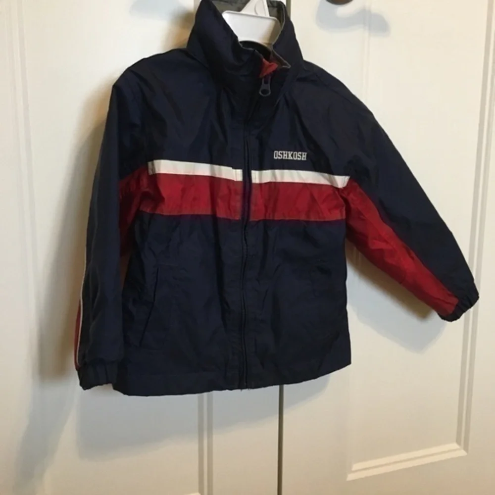 Boys size 3T Osh Kosh navy and red windbreaker